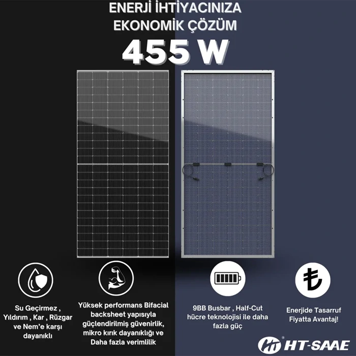 Transparent 455W Solar Panel - High Efficiency Monocrystalline Bifacial Cell