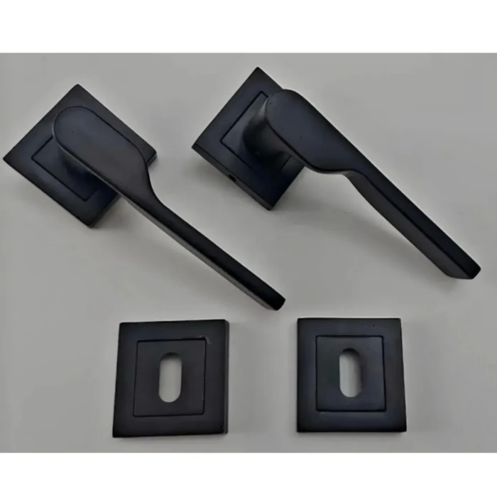 Black Door Handles durable metal - Set of Two