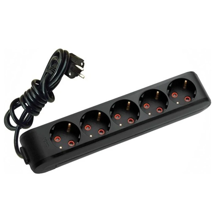 Best power extension 5 Socket - Black Socket with 2 Meter Cable