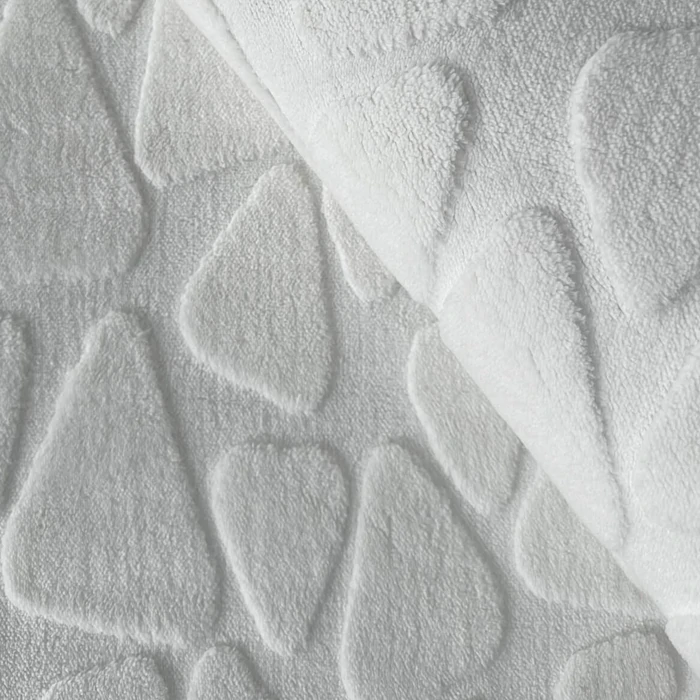 Vena Scandinavian Woven Twist Premium White Puffy Floor Mat 