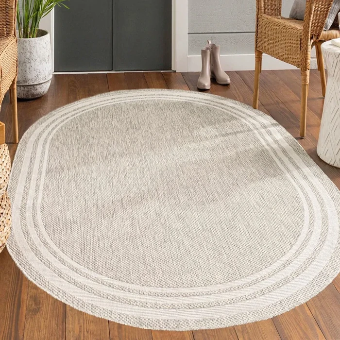 Digital Non-Slip Washable Modern Gray Beige Carpet