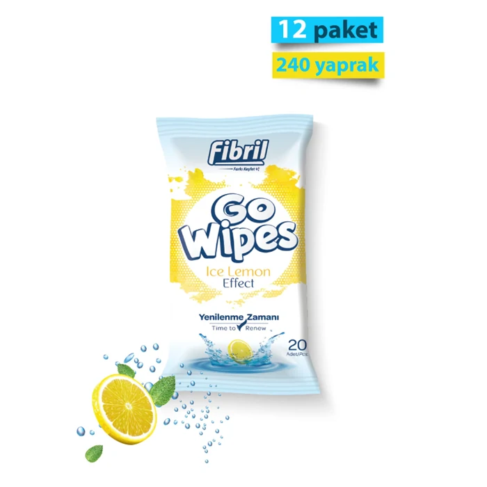 Go Wipes Ice Lemon Wet Wipes - Refreshing Cleansing Anytime, Anywhere
