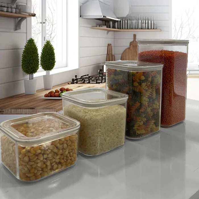 4-Piece Transparent Luxury Food Storage Container Set