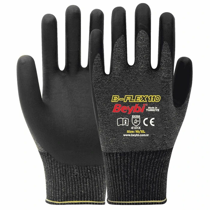 B-FLEX110 Lycra Nitrile Gloves | Foam Coating | Beybi