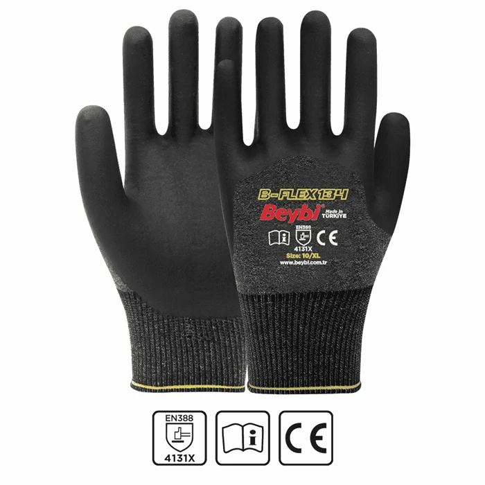 B-FLEX134 Lycra Nitrile Gloves - Flexible, Protective, Comfortable | Kahruman