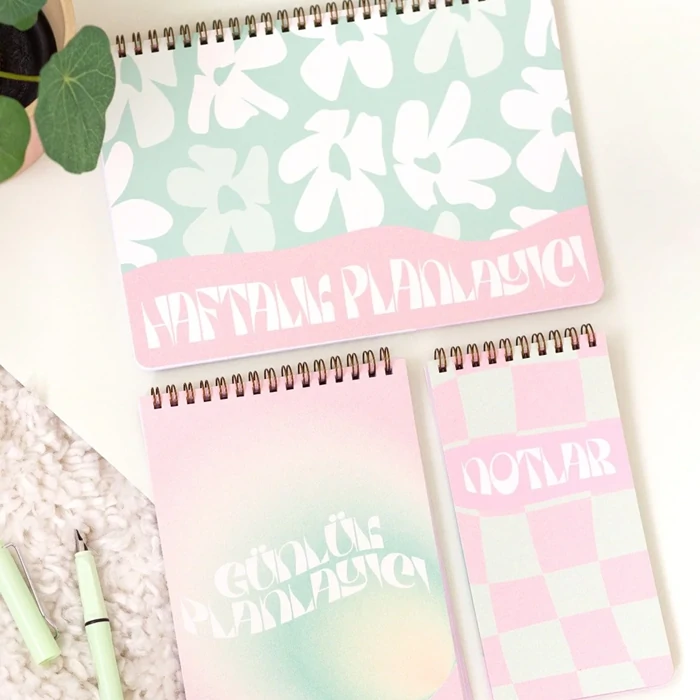 Stay organized with 3-Piece Desktop Spiral Planner Set - Weekly, Daily, Diary