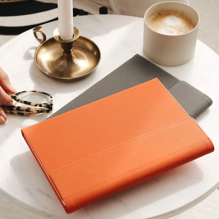 Orange Lined Magnetic Cover Notebook - A5, 192 Pages