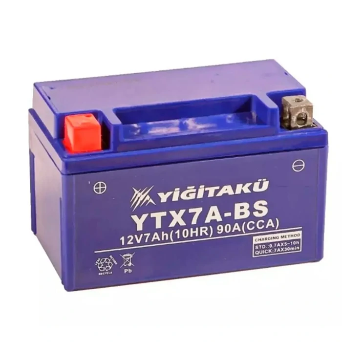Reliable Power Source - 12V 7Ah (C10) YTX7A-BS Motorcycle Battery