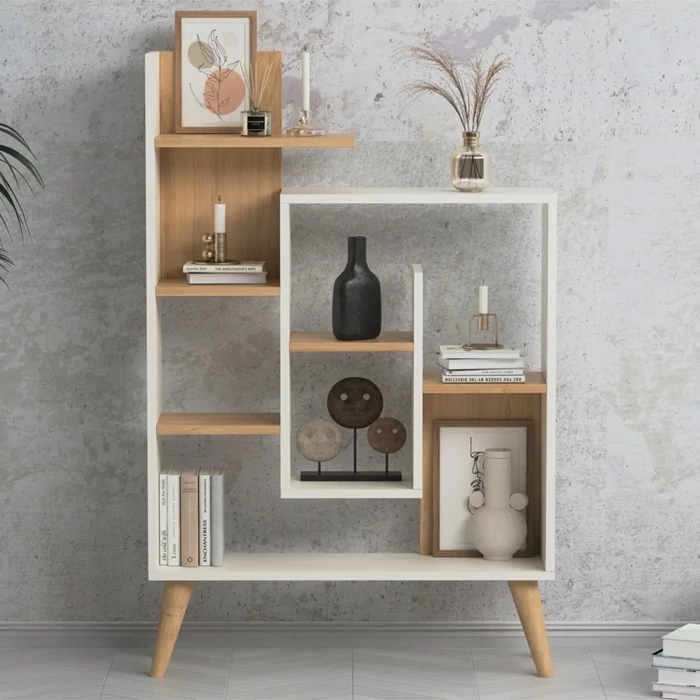 New Sally Bookcase White & Oak | Modern Storage Solution 