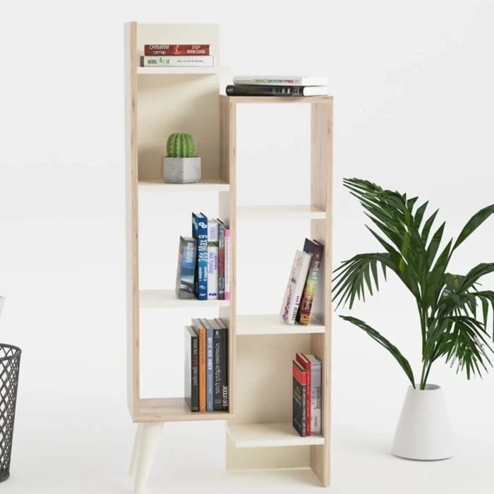 Evren Bookcase White & Beijing | Stylish & Functional