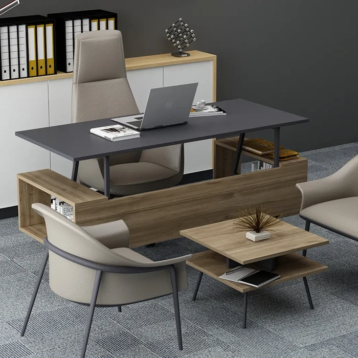 rony İnfy Office Set Anthracite Walnut | Modern Workspace