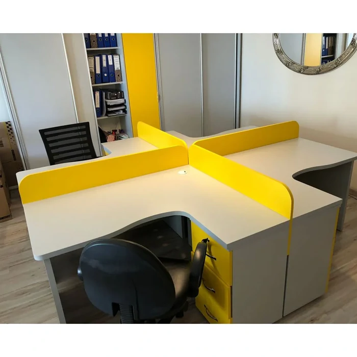  Work Table, Office Furniture, 240x240 cm 4-Piece