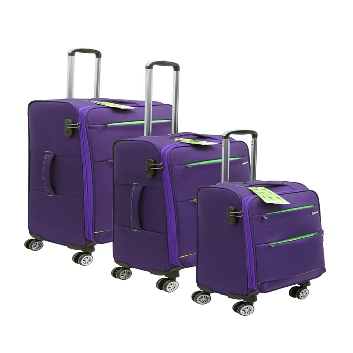 Purple 3-Piece Carry-on Fabric Suitcase Set | Ultra Light Luxury - Kahruman
