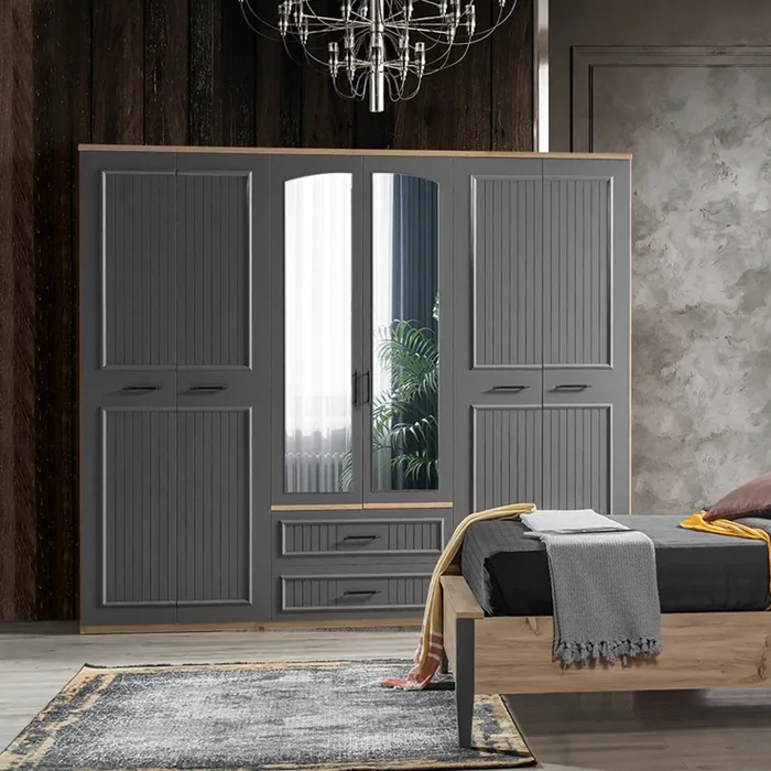 Cloud Bedroom Wardrobe, Spacious 6-Door Storage Solution