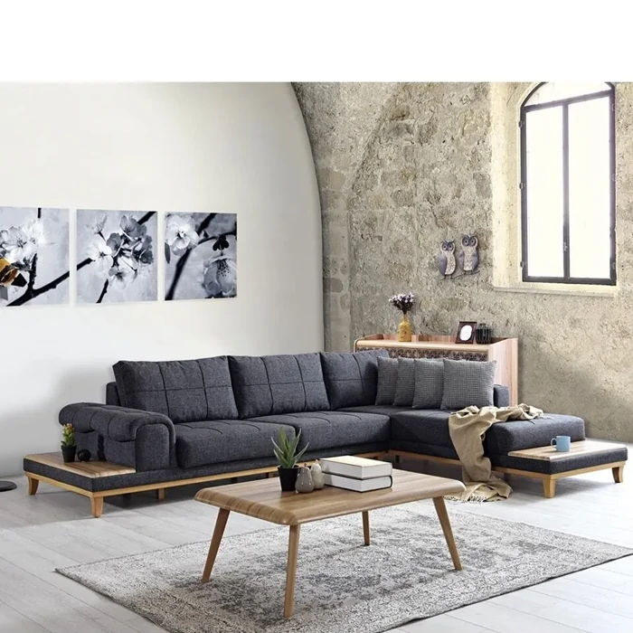 Tempo Right Corner Sofa Linen, Elegant & Comfortable Design