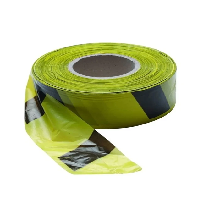 Yellow-Black Safety Warning Tape - 500 Meters, 6 cm Width