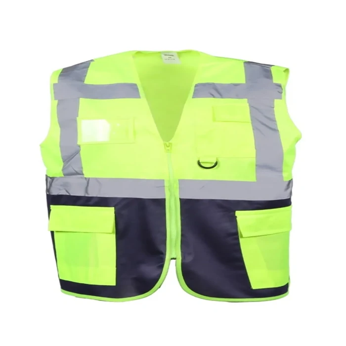 Engineer Type Warning Vest with Reflective Highlights - Yellow