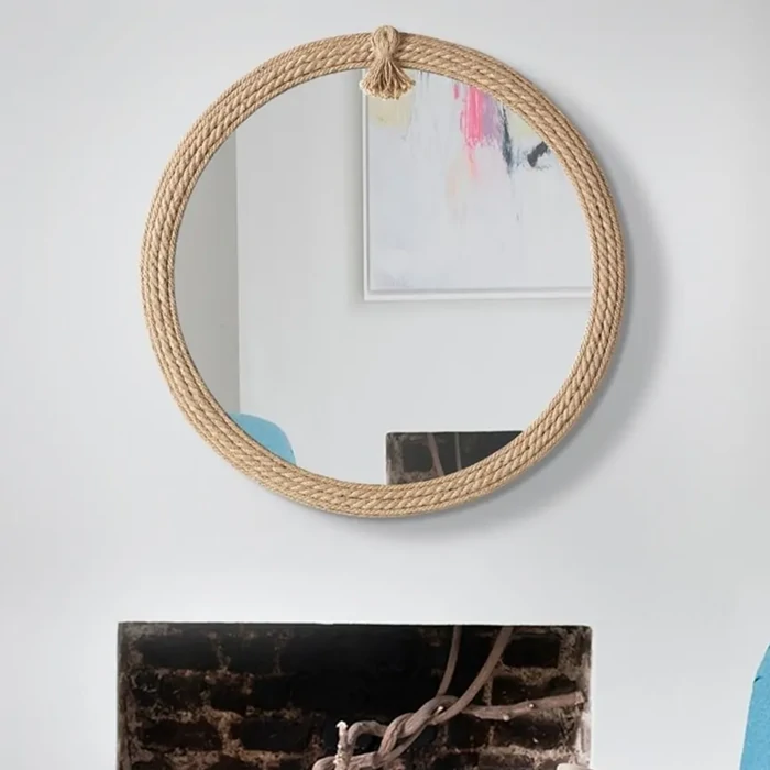 Double Row Jut Rope Mirror – Rustic Elegance, 110cm x 50cm