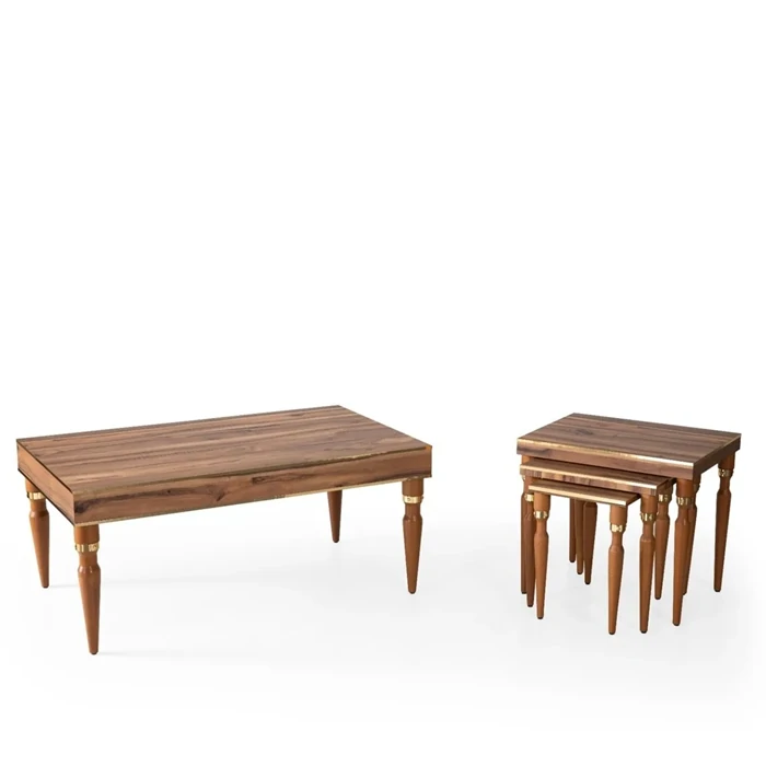 Gold Walnut Sapphire Coffee Table – Sophisticated and Ready-to-Use