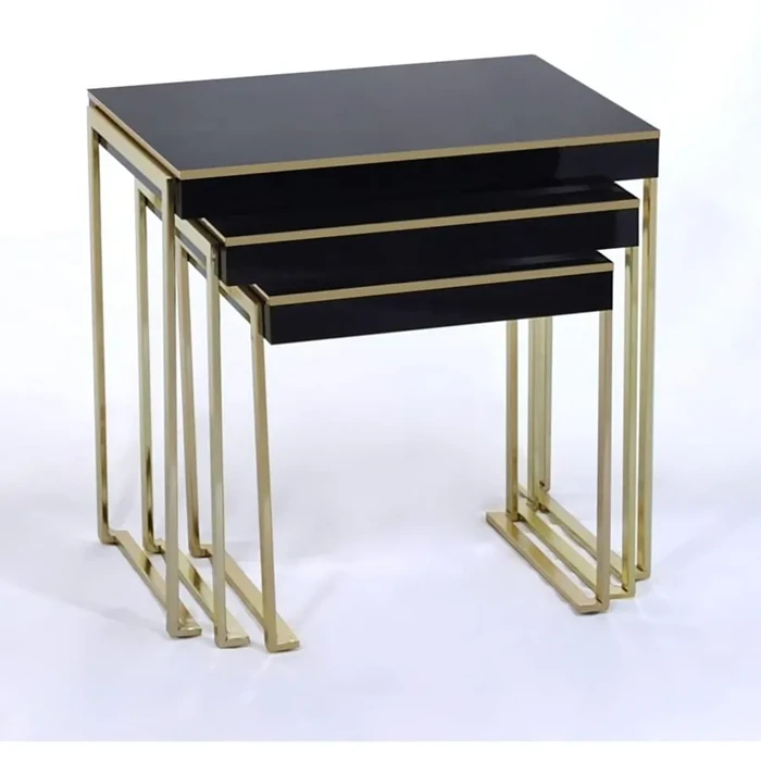 Avra Nesting Coffee Table in Black and Gold – Elegant and Practical