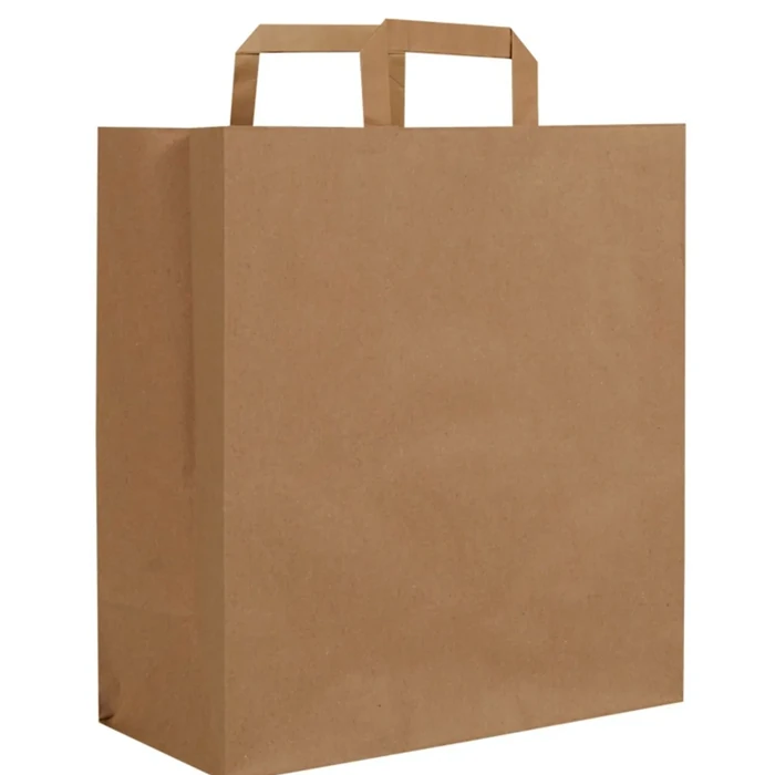 Flat Handle Kraft Bag 32x30x17 - 25 Pcs