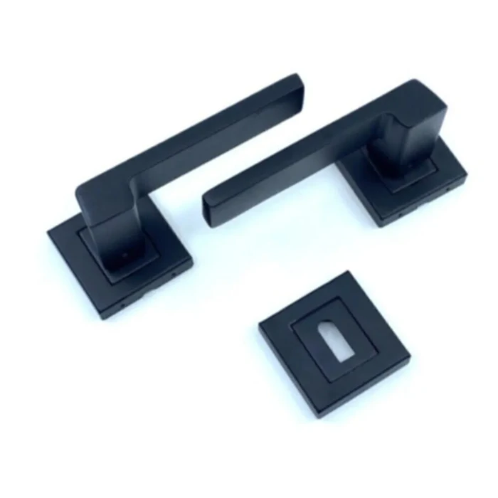 Anka Matte Black Square Door Handle | Modern Interior Door Handle