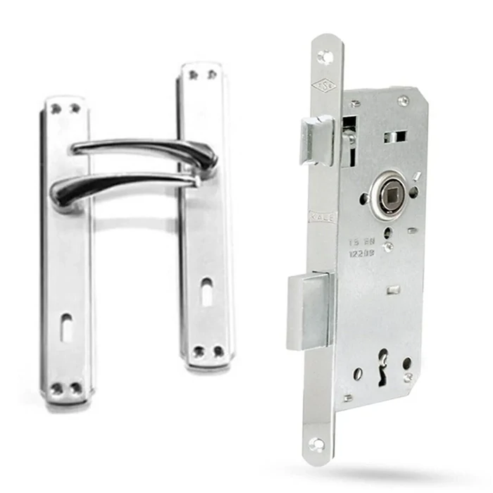 Room Type Door Handle and Lock Set – 1 Set (Handles + Lock + Key)