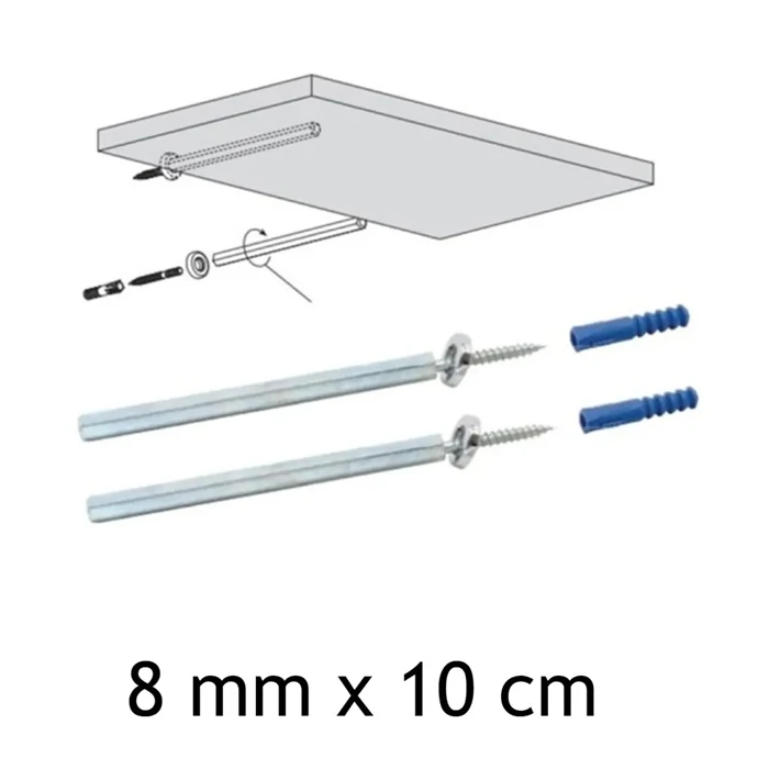 Hidden Shelf Holder - 10 cm x 8 mm (Set of 2)